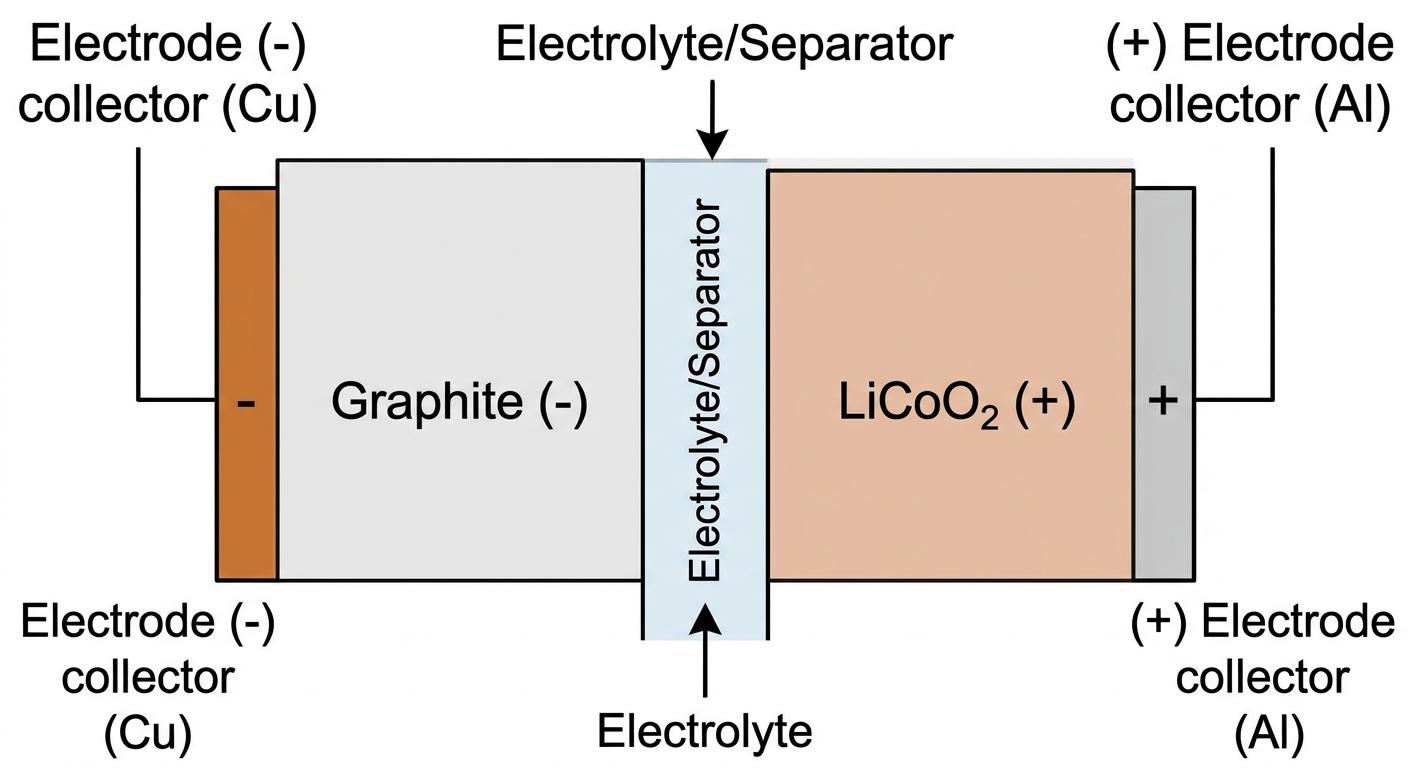Diagram of a Lithium-ion cell during charging