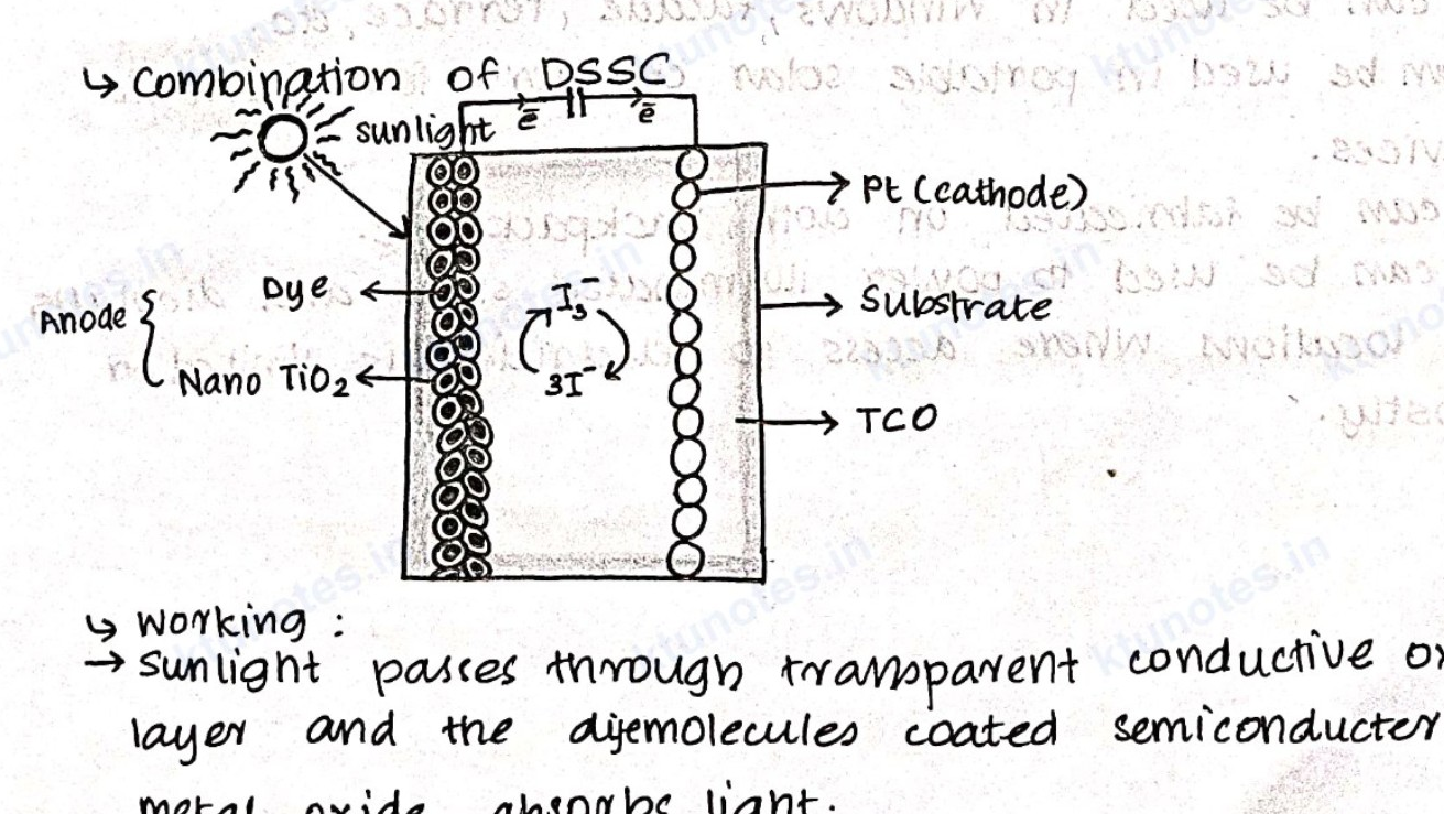 Schematic diagram of a Dye-Sensitized Solar Cell (DSSC)