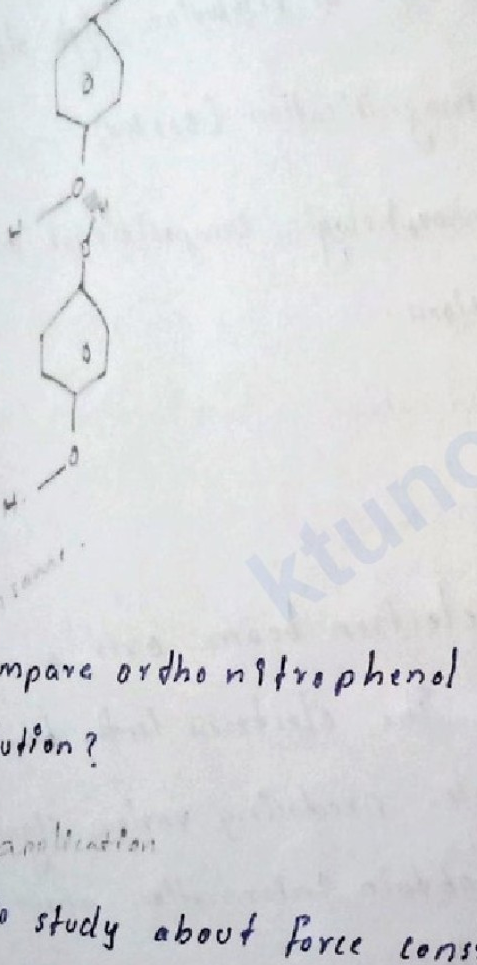 Intermolecular hydrogen bonding in para-hydroxy phenol showing vertical alignment of two phenol rings